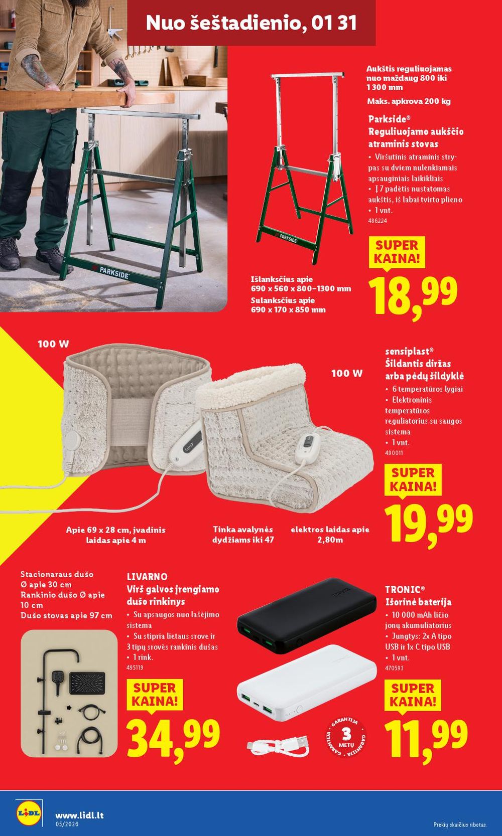 LIDL - Ne maisto prekių pasiūlymai (2026 01 26 - 2026 02 01) | 24