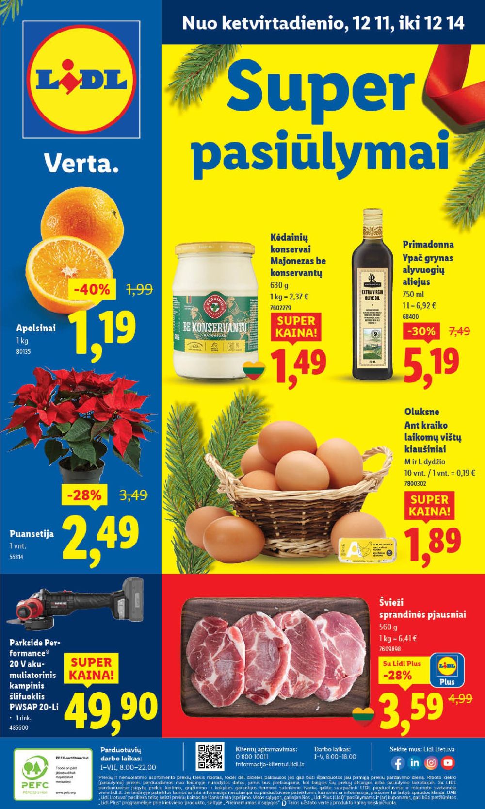 LIDL - Maisto prekių pasiūlymai (2025 12 11 - 2025 12 14) | 1