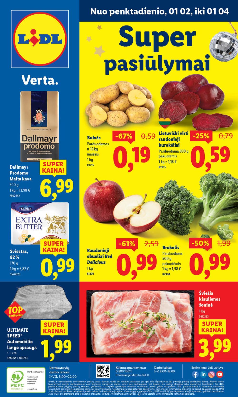 LIDL - Maisto prekių pasiūlymai (2026 01 02 - 2026 01 04) | 1