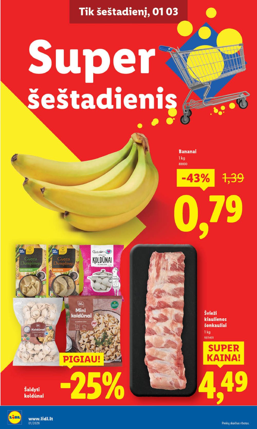 LIDL - Maisto prekių pasiūlymai (2026 01 02 - 2026 01 04) | 2