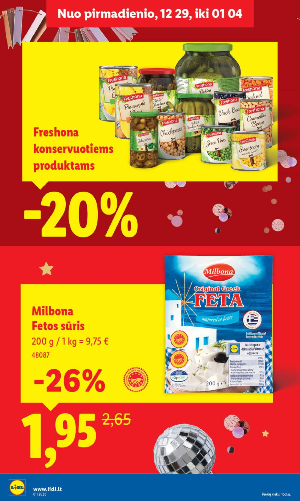 LIDL - Maisto prekių pasiūlymai (2026 01 02 - 2026 01 04) | 22