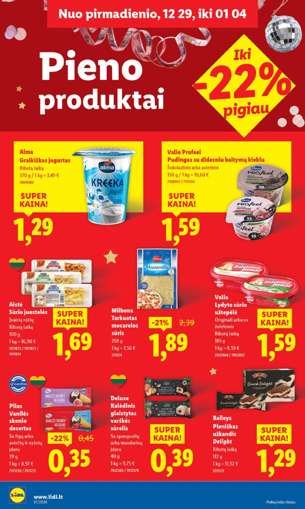 LIDL - Maisto prekių pasiūlymai (2026 01 02 - 2026 01 04) | 26