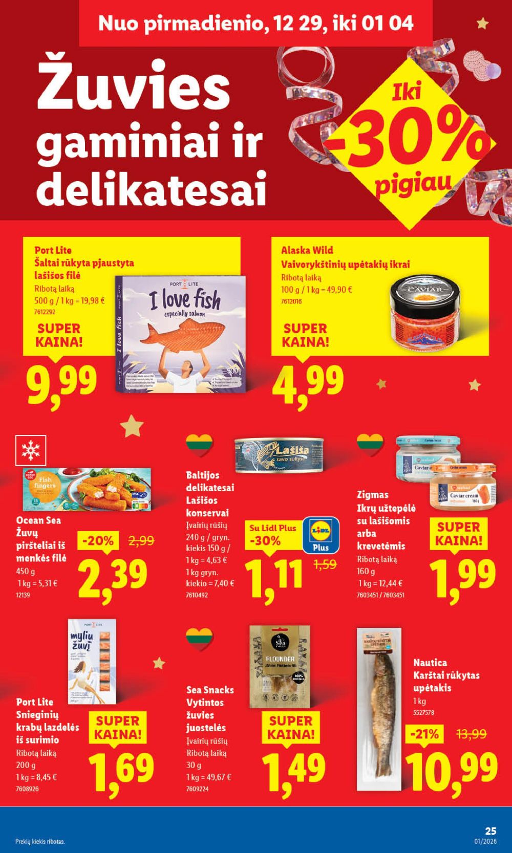 LIDL - Maisto prekių pasiūlymai (2026 01 02 - 2026 01 04) | 29