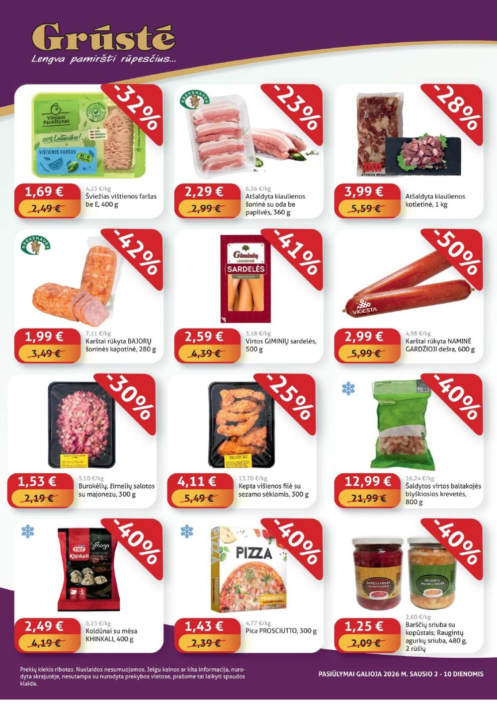 GRŪSTĖ - Ko gero pigiau nerasi (2026 01 02 - 2026 01 10) | 2