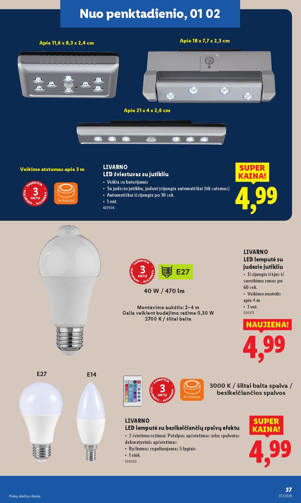 LIDL - Ne maisto prekių pasiūlymai (2025 12 29 - 2026 01 04) | 37