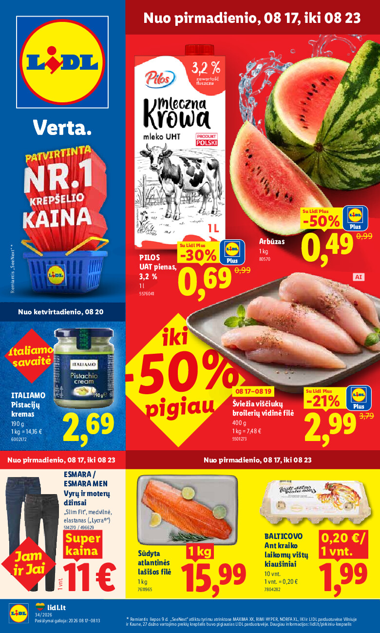 MAISTO PREKIŲ PASIŪLYMAI (2026-08-17 - 2026-08-23) | 1