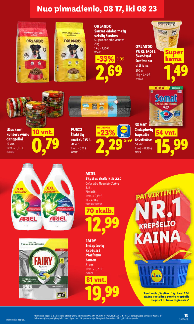MAISTO PREKIŲ PASIŪLYMAI (2026-08-17 - 2026-08-23) | 13