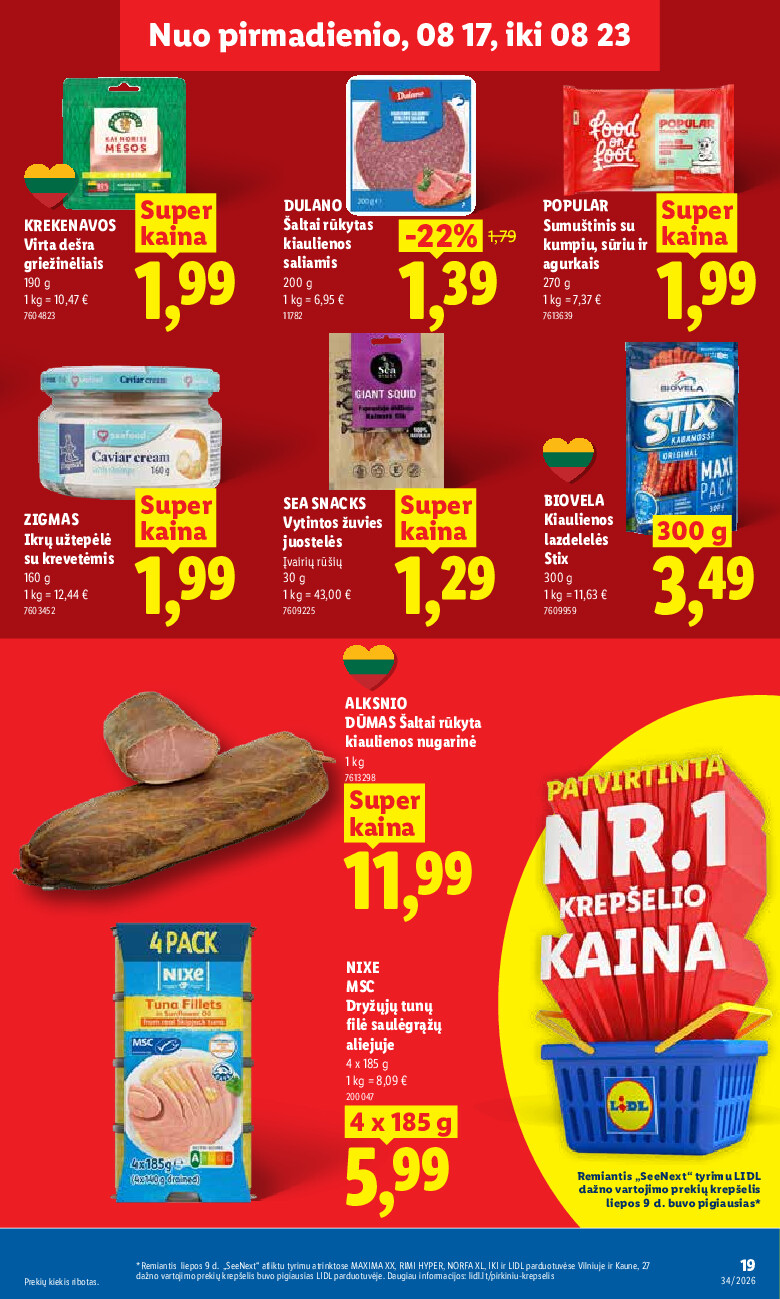 MAISTO PREKIŲ PASIŪLYMAI (2026-08-17 - 2026-08-23) | 19