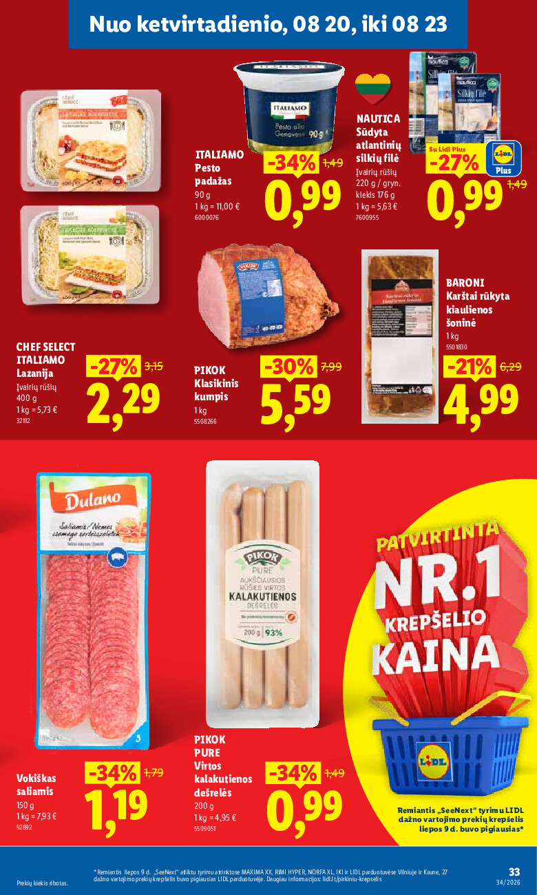MAISTO PREKIŲ PASIŪLYMAI (2026-08-17 - 2026-08-23) | 33