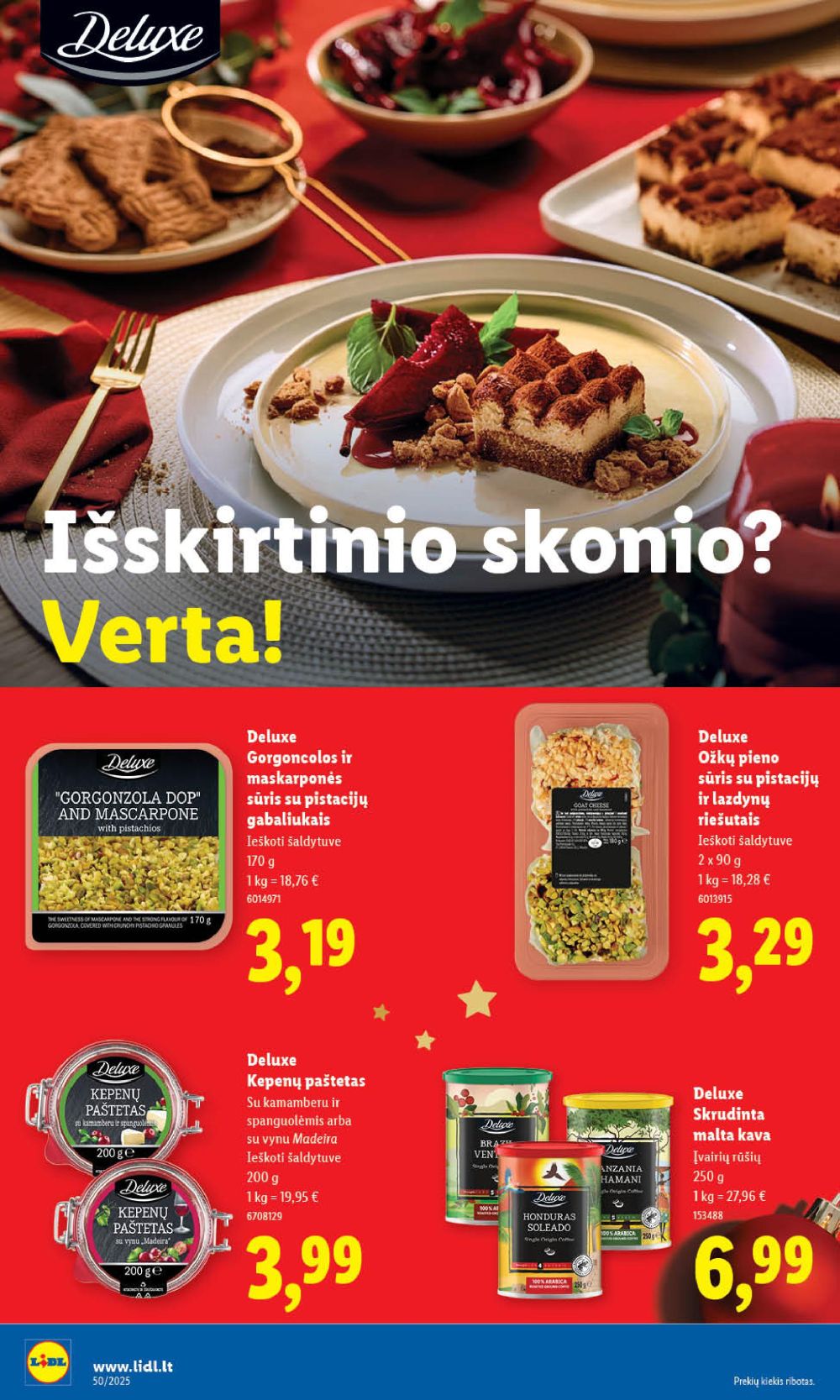 LIDL - Maisto prekių pasiūlymai (2025 12 08 - 2025 12 14) | 14