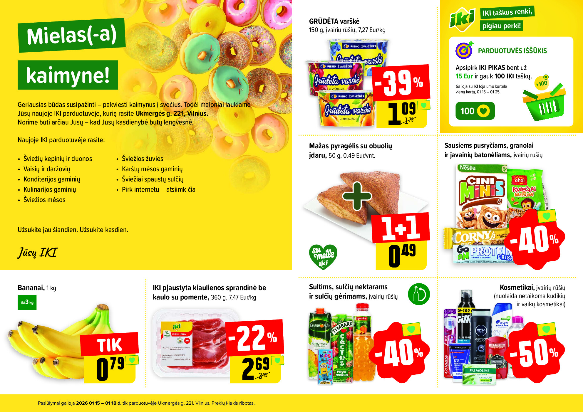 Specialūs pasiūlymai IKI Pikas parduotuvės klientams (2026-01-15 - 2026-01-18) | 2