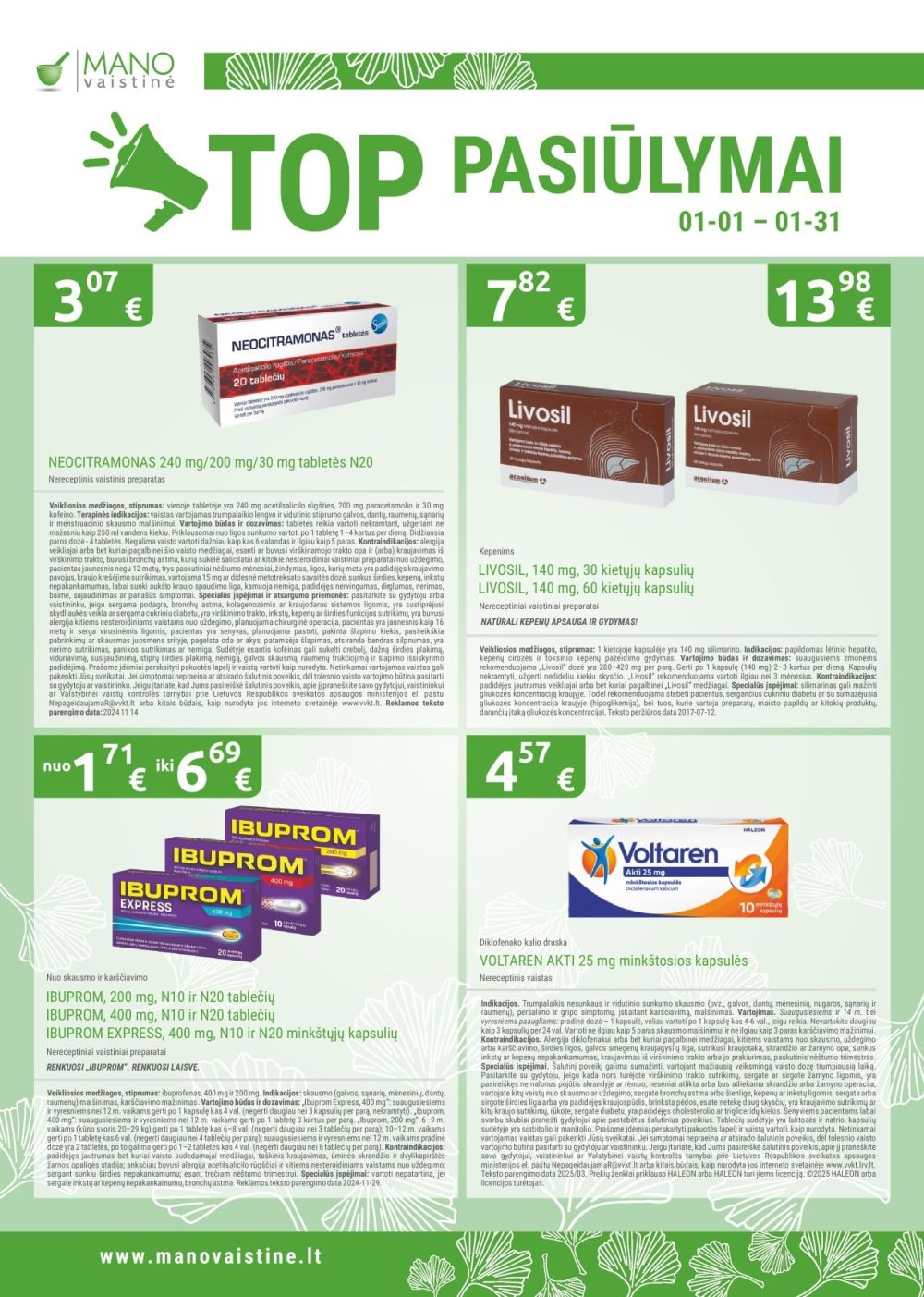 MANO VAISTINĖ (2026 01 01 - 2026 01 31) | 2