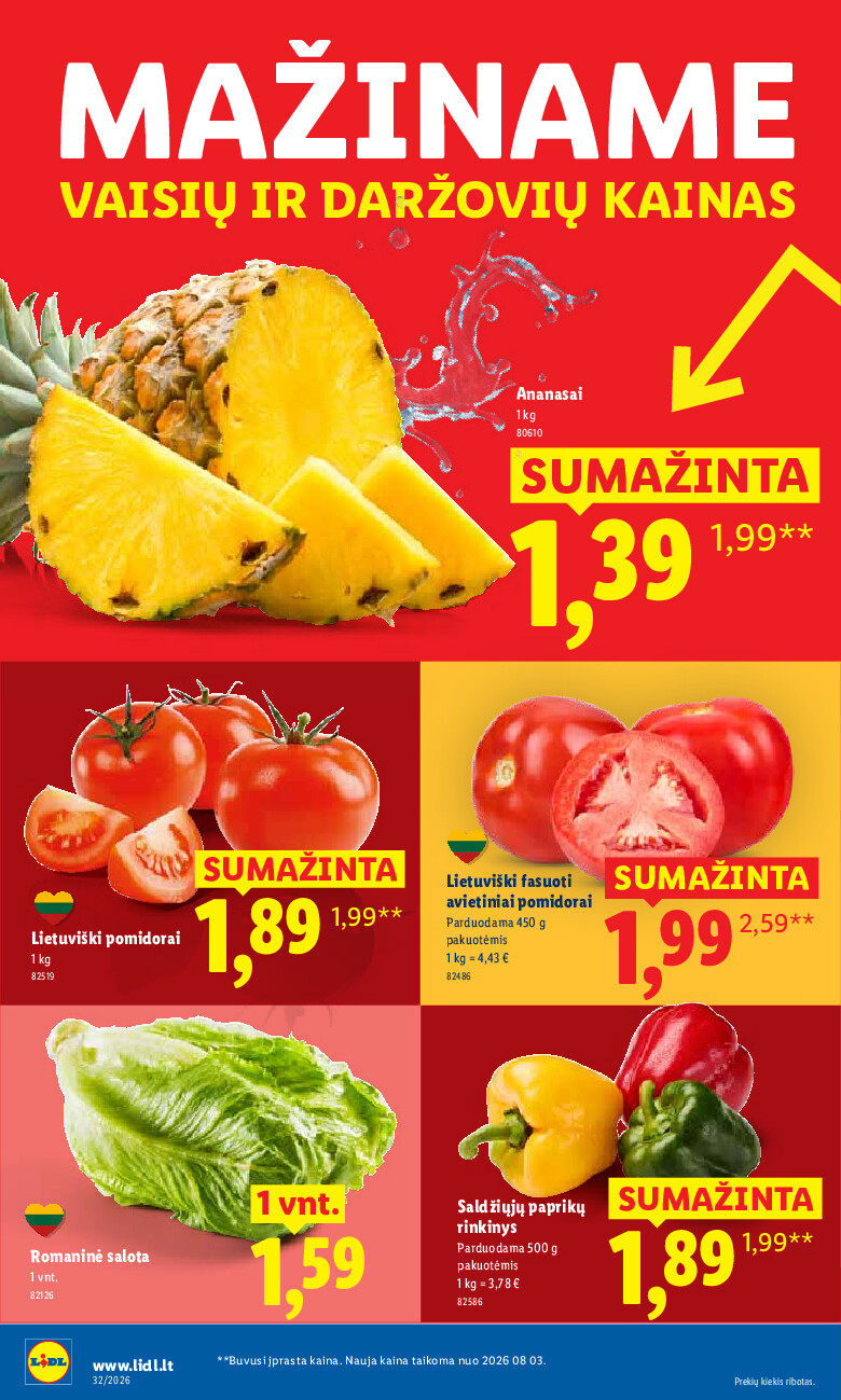 MAISTO PREKIŲ PASIŪLYMAI (2026-08-03 - 2026-08-09) | 2