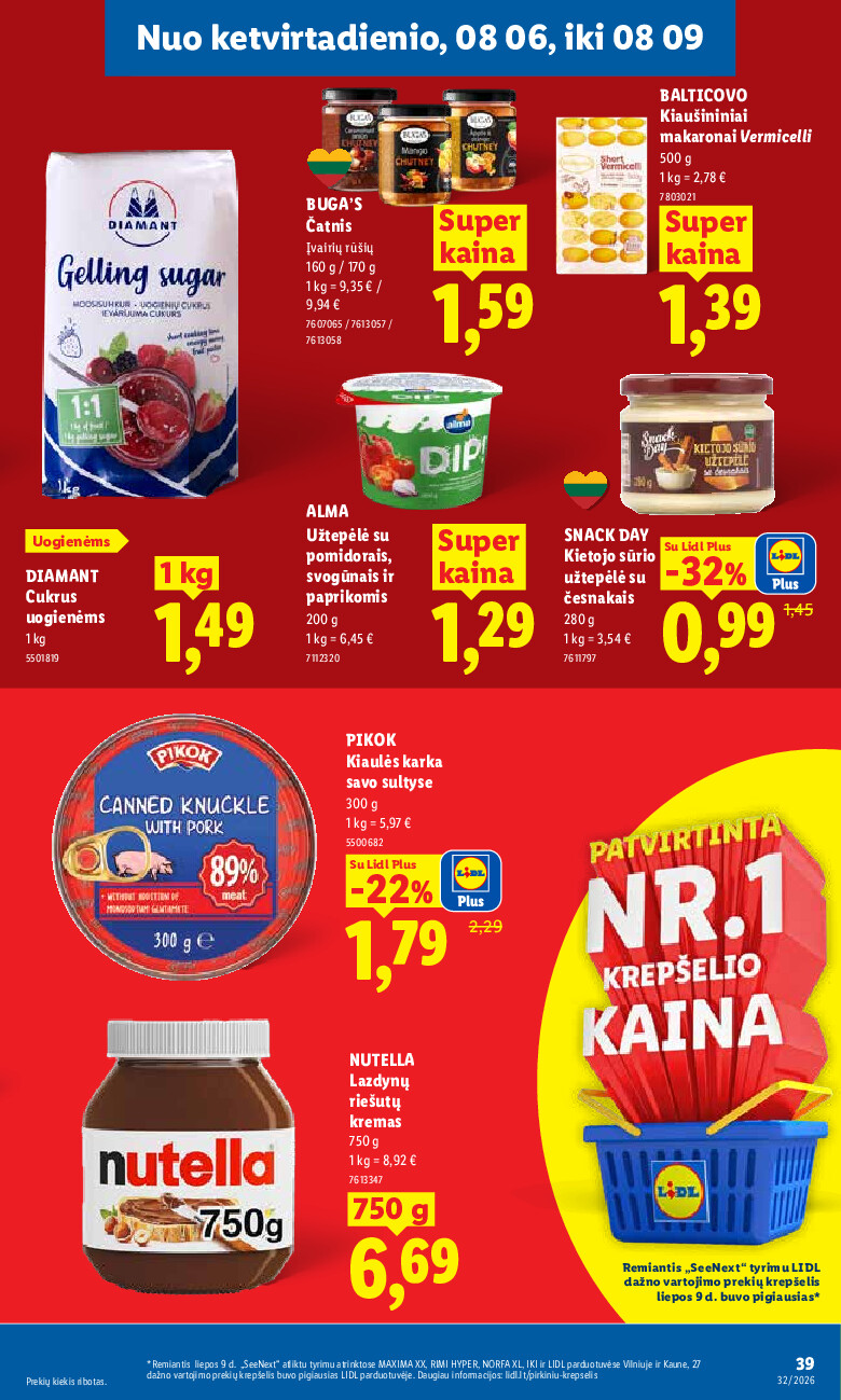 MAISTO PREKIŲ PASIŪLYMAI (2026-08-03 - 2026-08-09) | 39