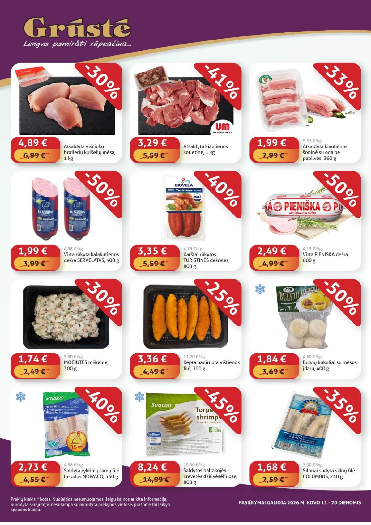 GRŪSTĖ - Ko gero pigiau nerasi (2026 03 11 - 2026 03 20) | 2