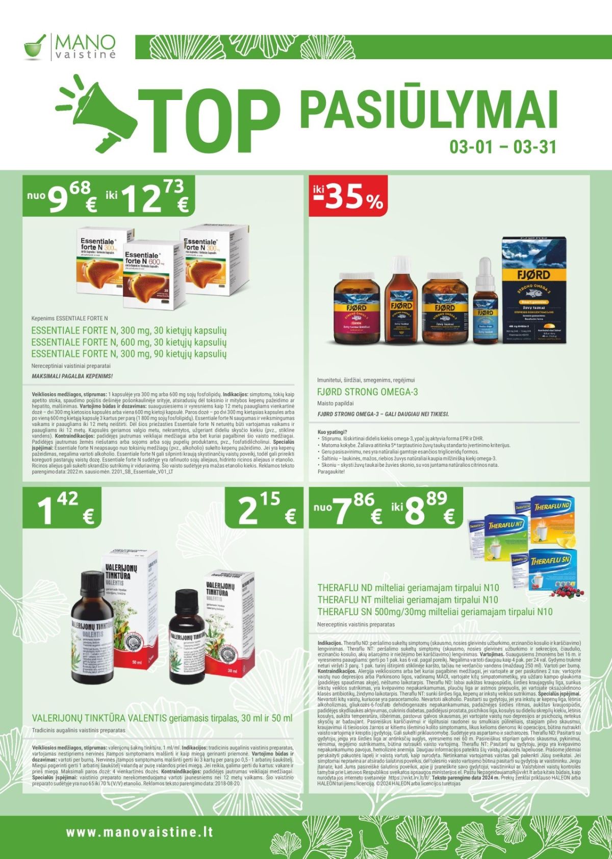 MANO VAISTINĖ (2026 03 01 - 2026 03 31) | 2