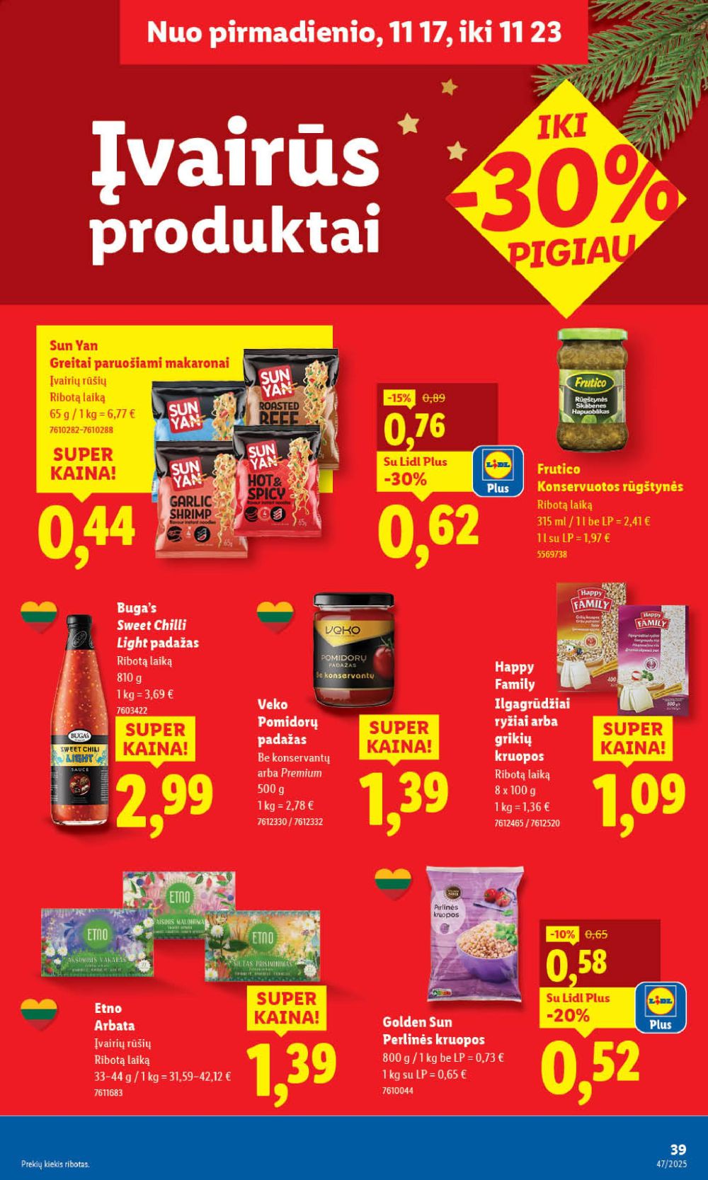 LIDL - Maisto prekių pasiūlymai (2025 11 17 - 2025 11 23) | 39