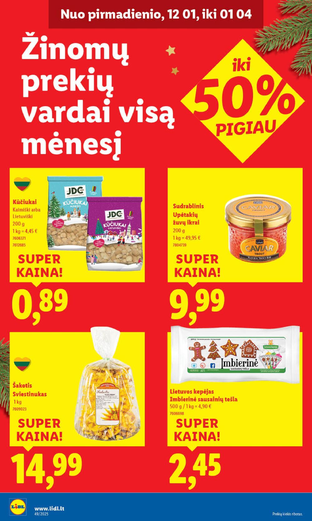 LIDL - Maisto prekių pasiūlymai (2025 12 04 - 2025 12 07) | 30