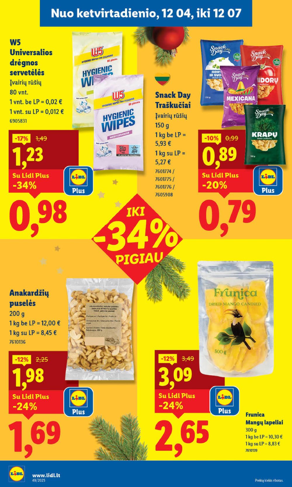 LIDL - Maisto prekių pasiūlymai (2025 12 04 - 2025 12 07) | 10