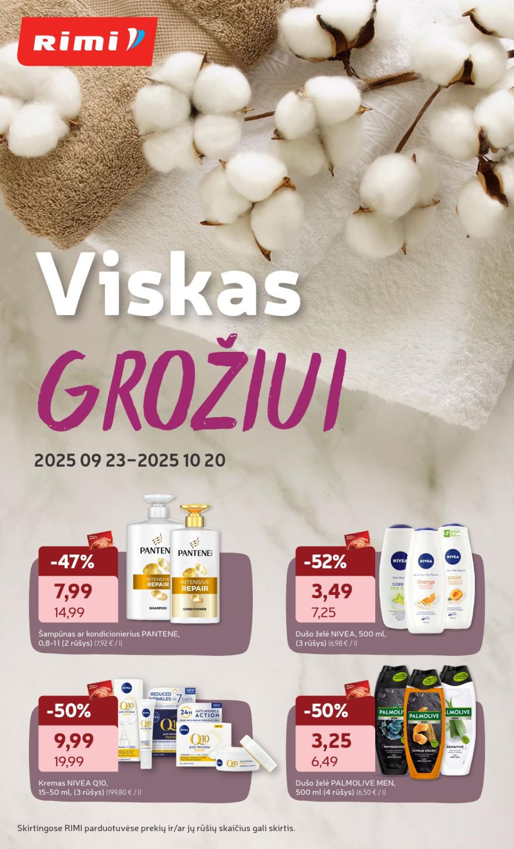 RIMI - Grožio prekių katalogas (2025 09 23 - 2025 10 20) | 1
