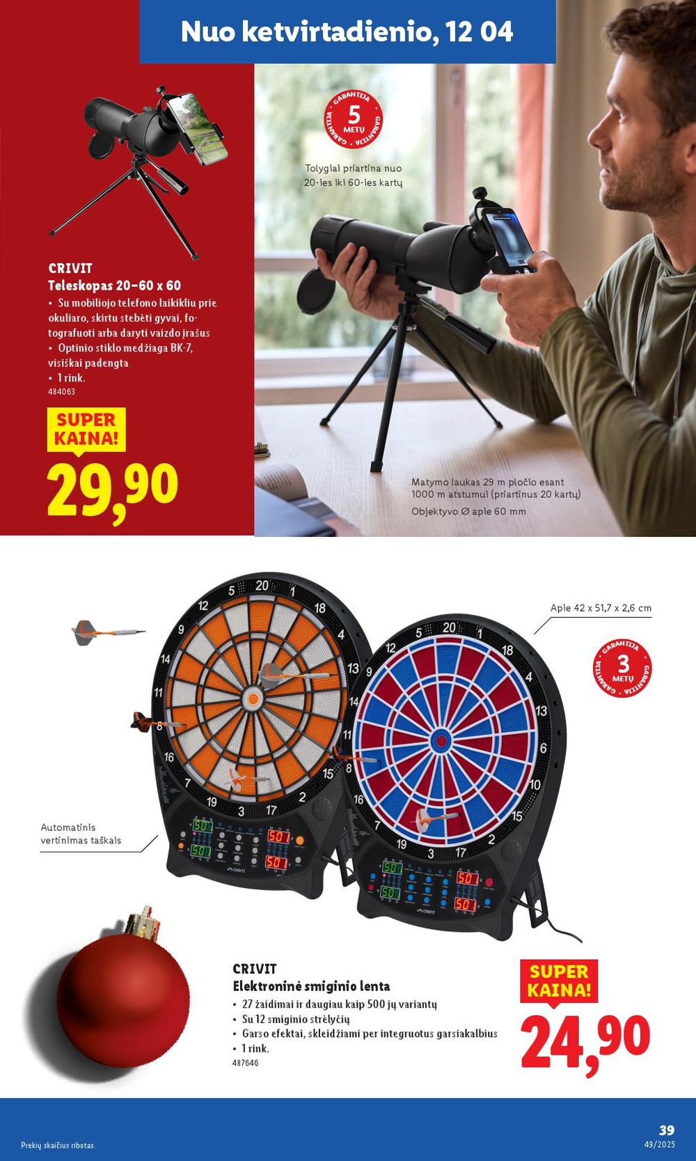 LIDL - Ne maisto prekių pasiūlymai (2025 12 01 - 2025 12 07) | 39