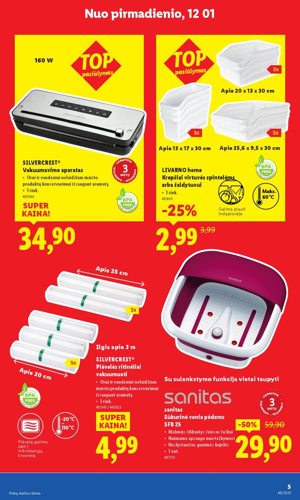 LIDL - Ne maisto prekių pasiūlymai (2025 12 01 - 2025 12 07) | 5