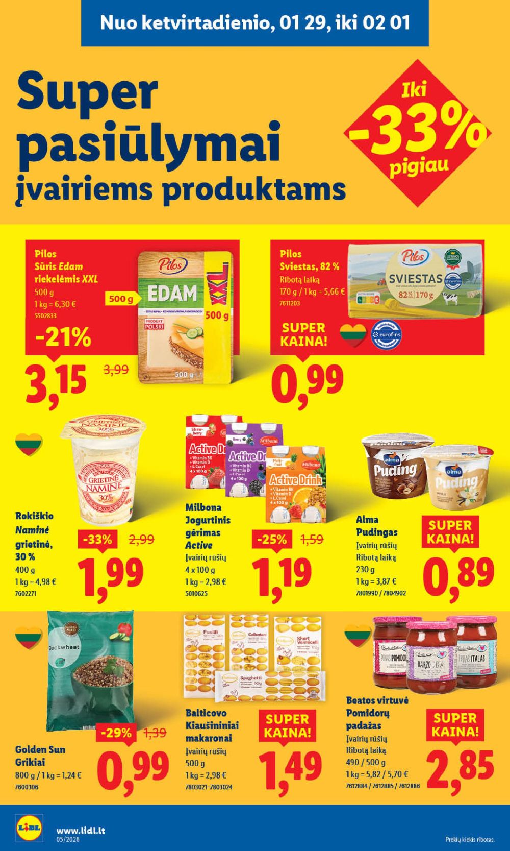 LIDL - Maisto prekių pasiūlymai (2026 01 26 - 2026 02 01) | 22