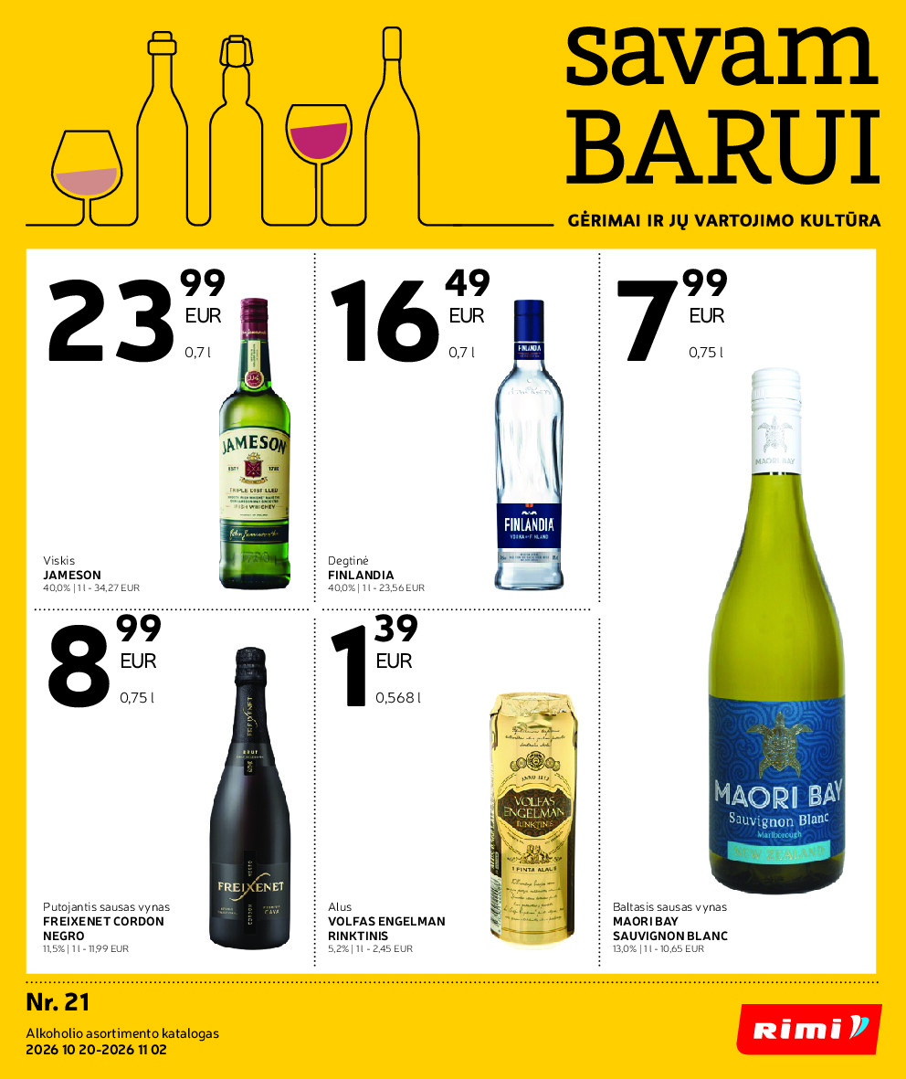 RIMI - Alkoholiniu gerimu asortimento katalogas nr 21 (2026-10-01 - 2026-11-01) | 1