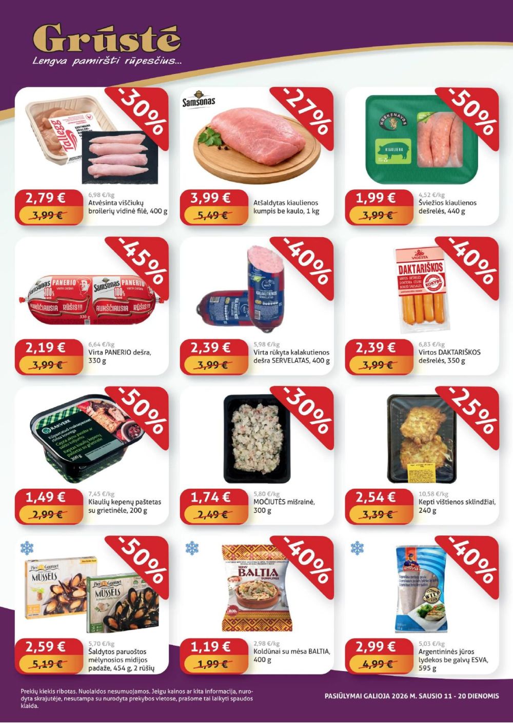 GRŪSTĖ - Ko gero pigiau nerasi (2026 01 11 - 2026 01 20) | 2