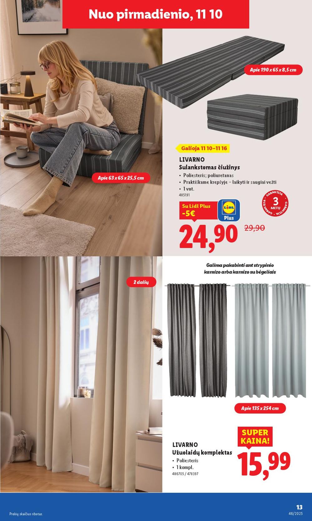 LIDL - Ne maisto prekių pasiūlymai (2025 11 10 - 2025 11 16) | 13