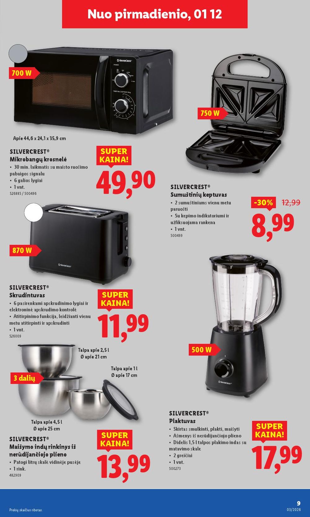 LIDL - Ne maisto prekių pasiūlymai (2026 01 12 - 2026 01 18) | 9