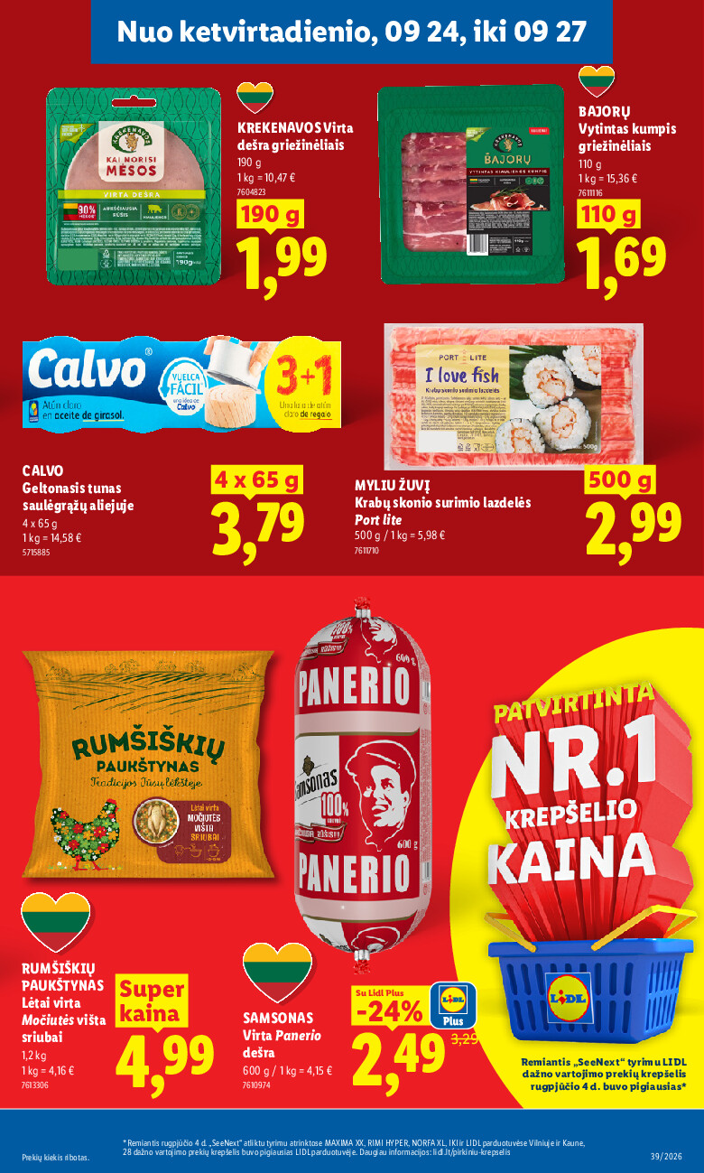 MAISTO PREKIŲ PASIŪLYMAI (2026-09-21 - 2026-09-27) | 27