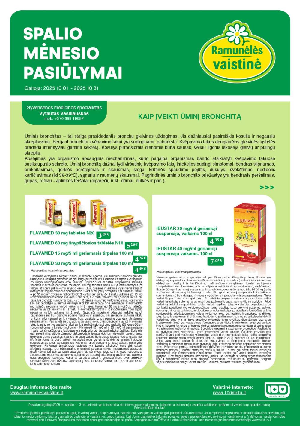 RAMUNĖLĖS VAISTINĖ (2025 10 01 - 2025 10 31) | 1