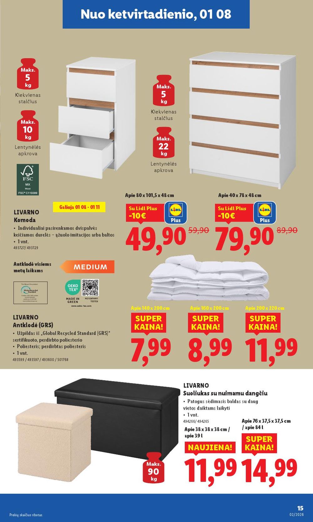 LIDL - Ne maisto prekių pasiūlymai (2026 01 05 - 2026 01 11) | 15