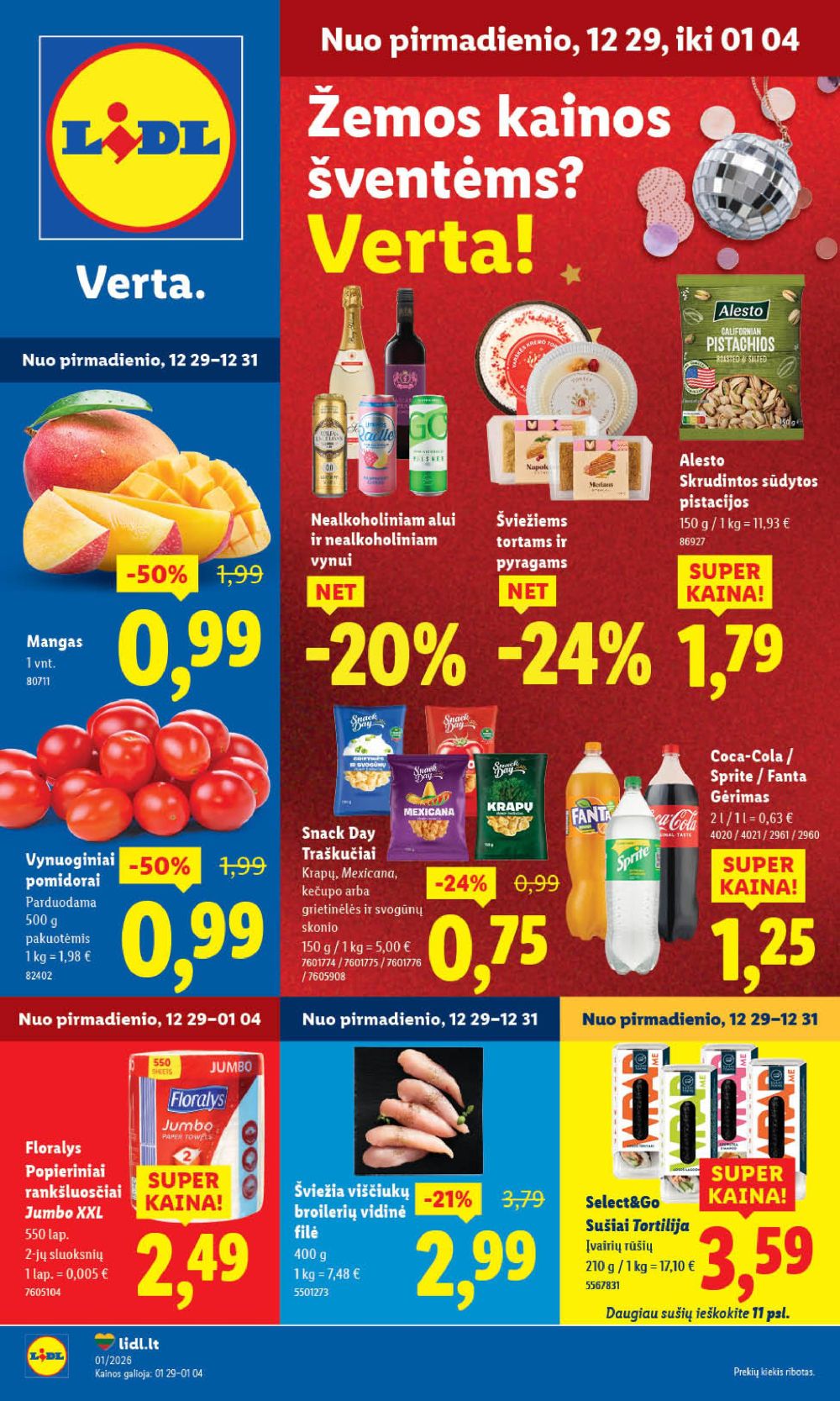LIDL - Maisto prekių pasiūlymai (2025 12 29 - 2026 01 04) | 1