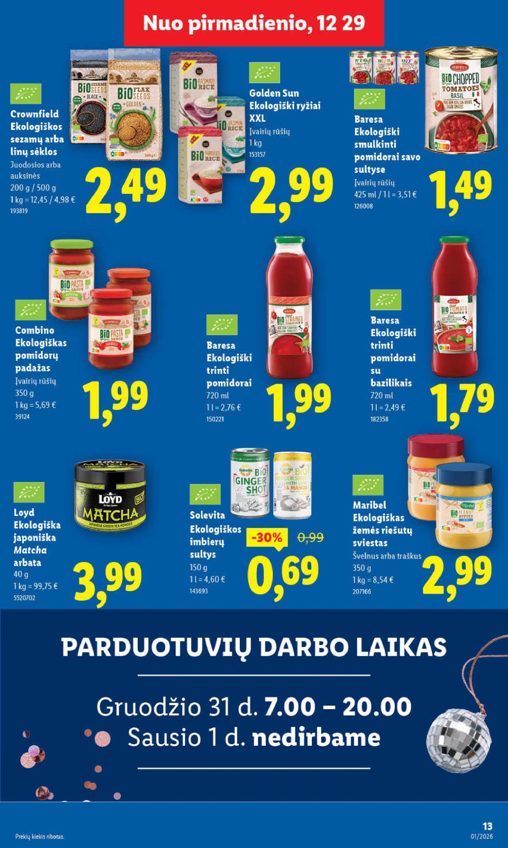 LIDL - Maisto prekių pasiūlymai (2025 12 29 - 2026 01 04) | 13