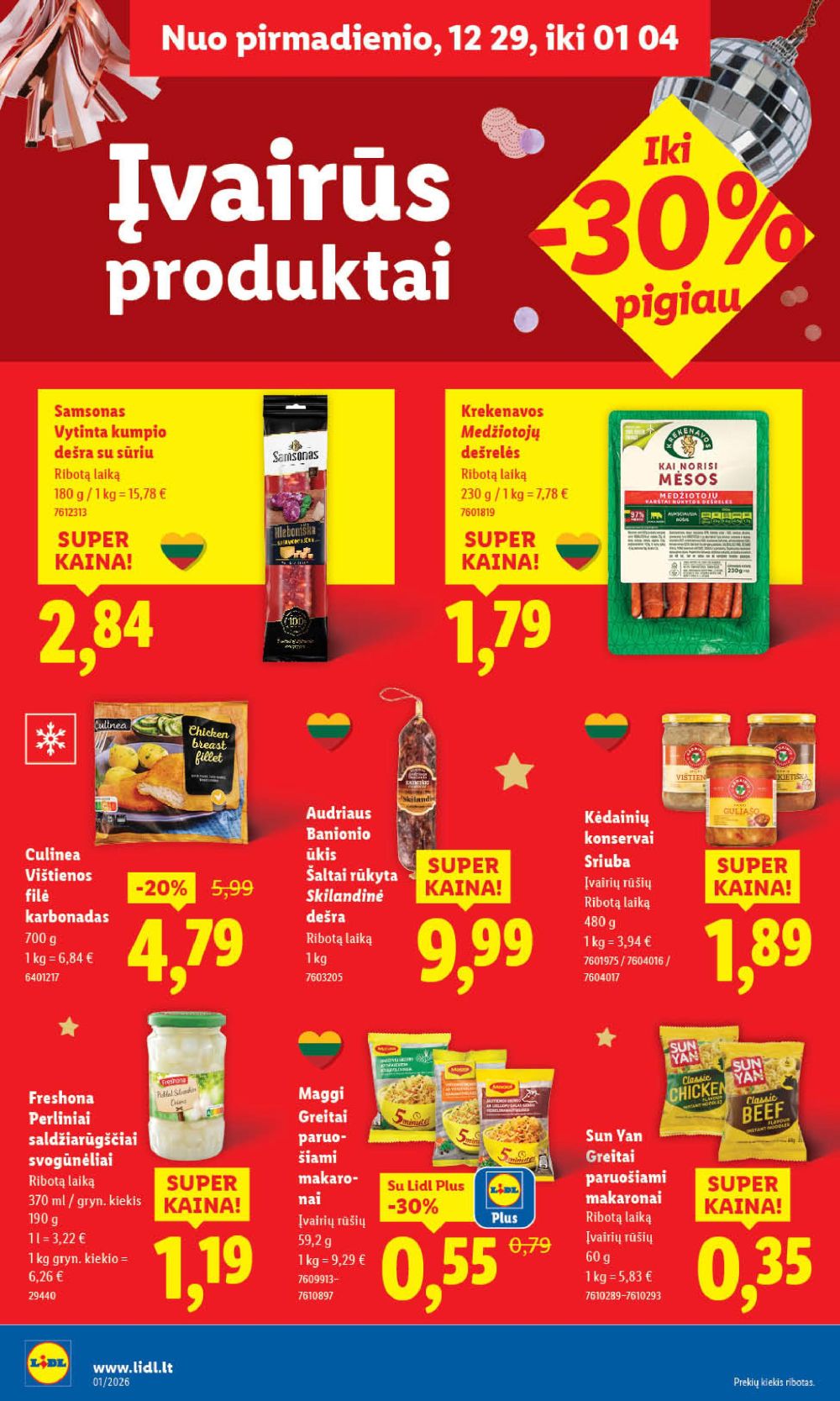 LIDL - Maisto prekių pasiūlymai (2025 12 29 - 2026 01 04) | 24