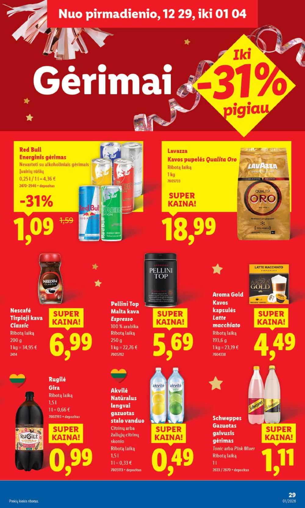 LIDL - Maisto prekių pasiūlymai (2025 12 29 - 2026 01 04) | 29