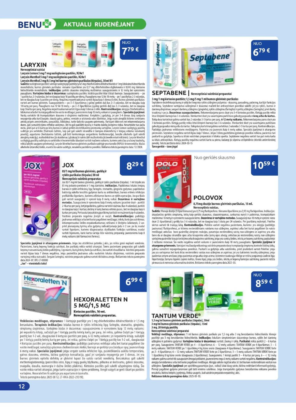 BENU VAISTINĖ (2025 11 01 - 2025 11 30) | 12