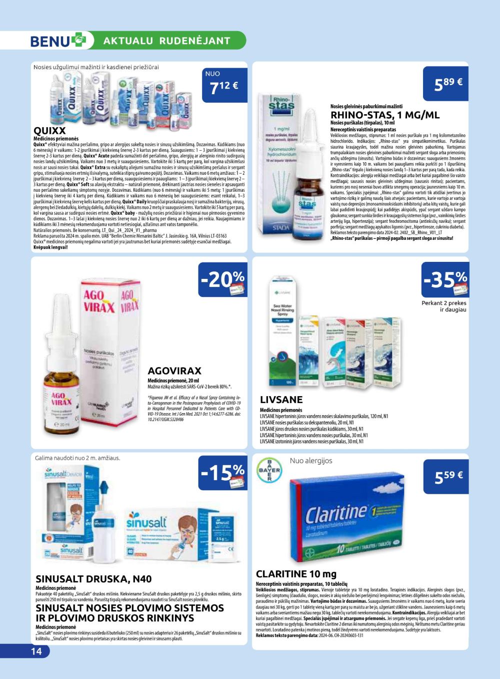 BENU VAISTINĖ (2025 10 01 - 2025 10 31) | 14