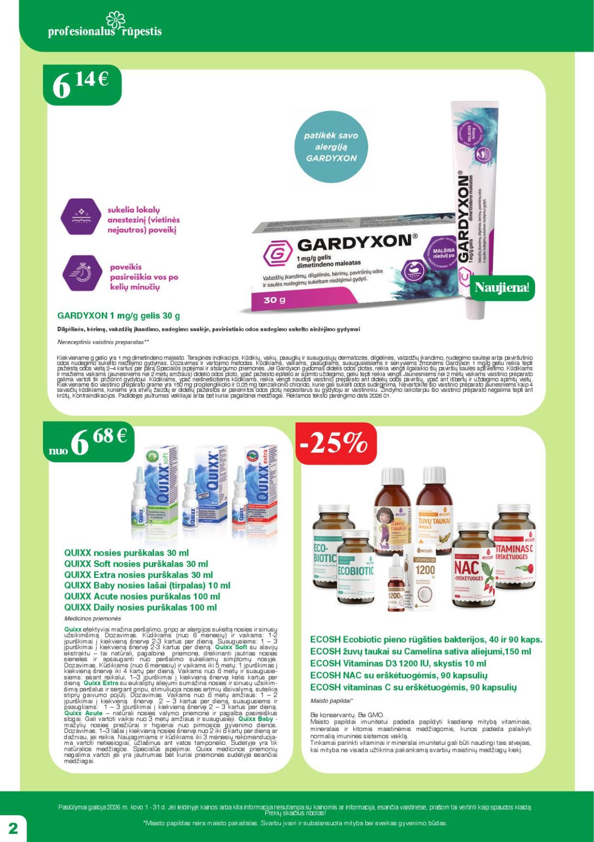 RAMUNĖLĖS VAISTINĖ (2026 03 01 - 2026 03 31) | 2