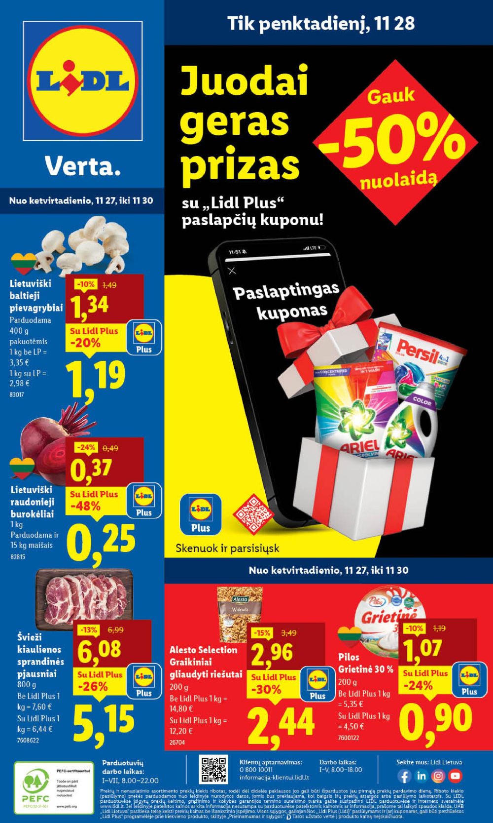LIDL - Maisto prekių pasiūlymai (2025 11 27 - 2025 11 30) | 1