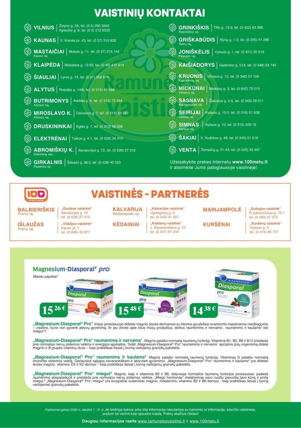 RAMUNĖLĖS VAISTINĖ (2026 01 01 - 2026 01 31) | 8