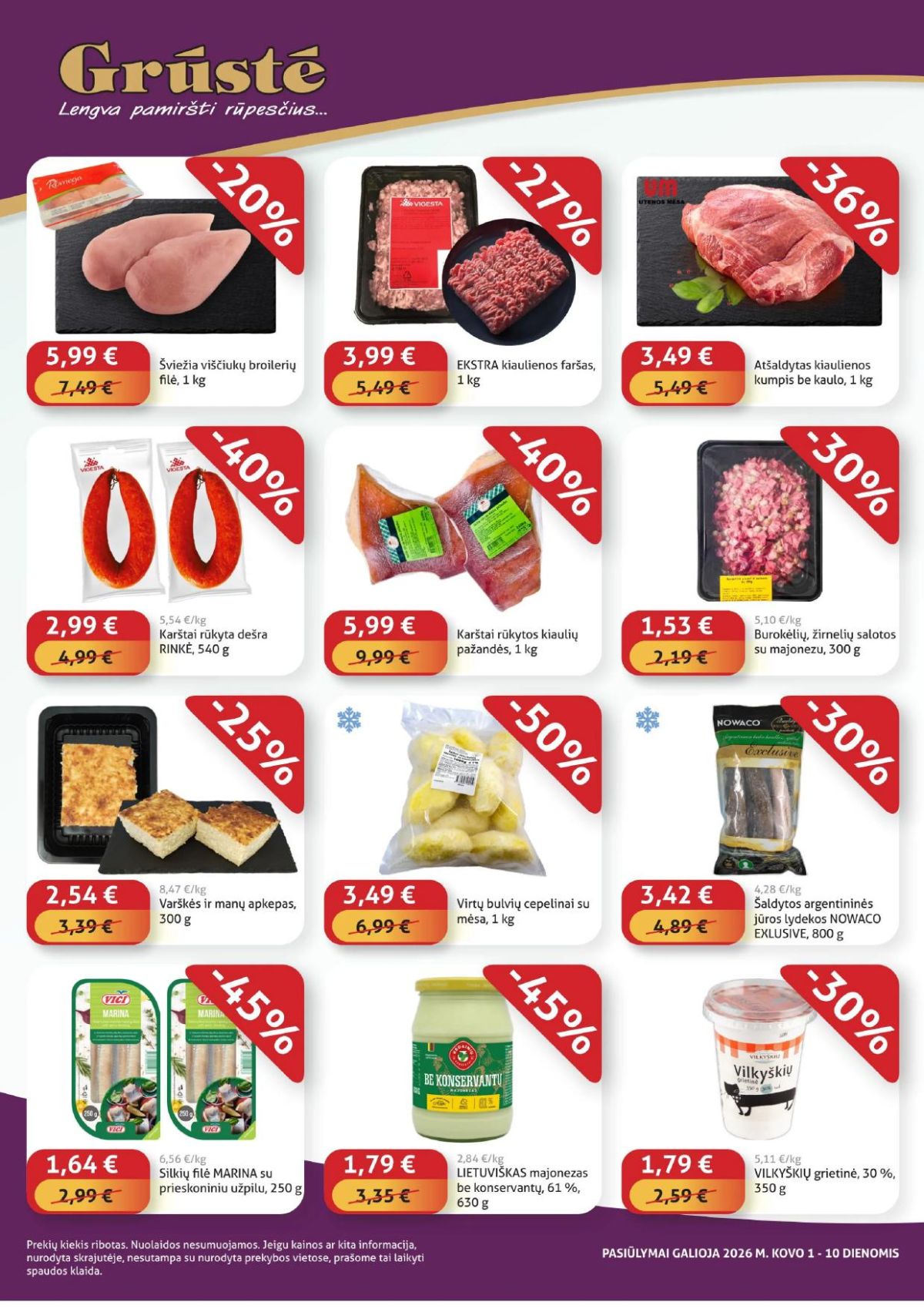 GRŪSTĖ - Ko gero pigiau nerasi (2026 03 01 - 2026 03 10) | 2