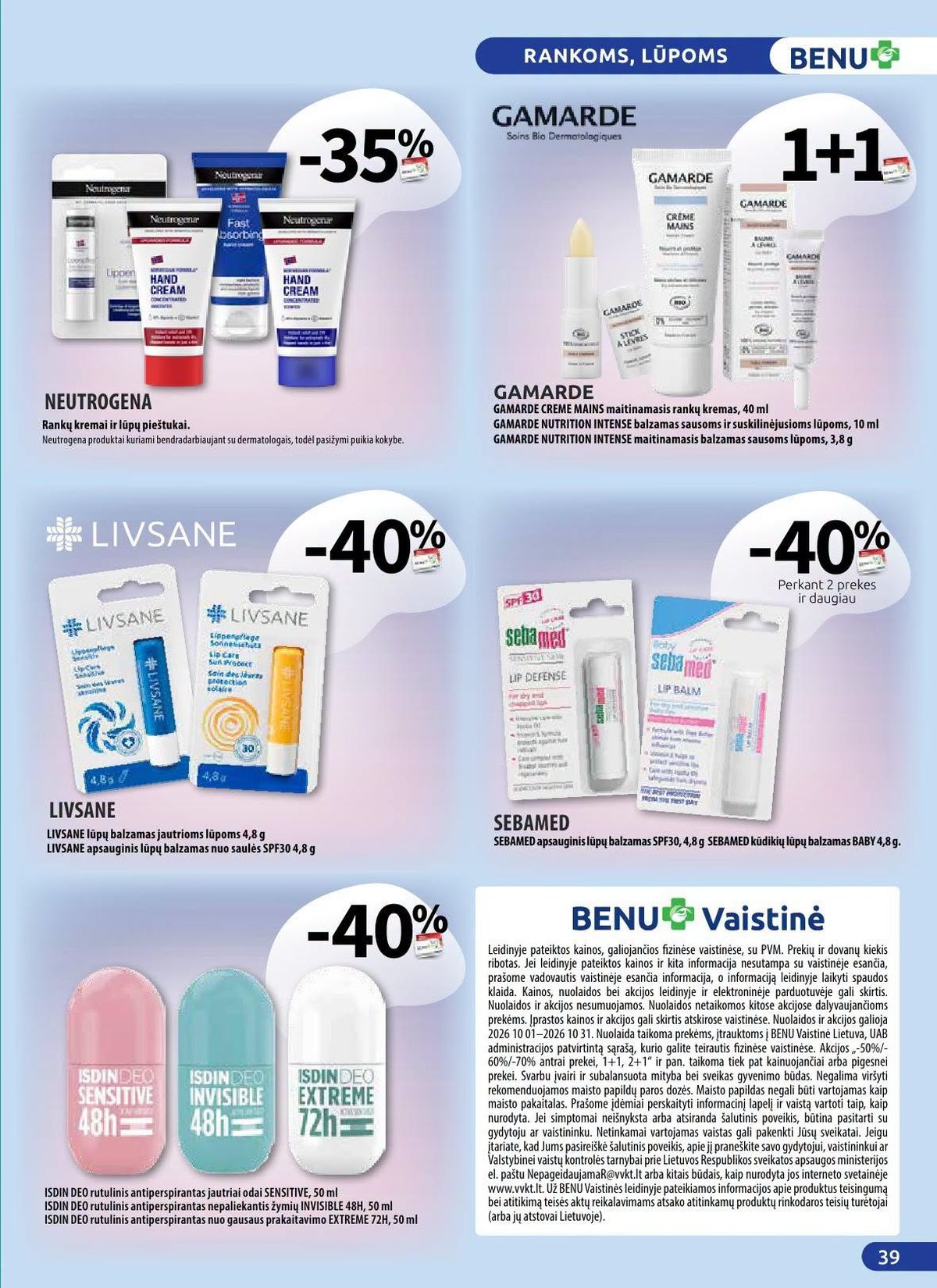 BENU VAISTINĖ (2026 10 01 - 2026 10 31) | 20