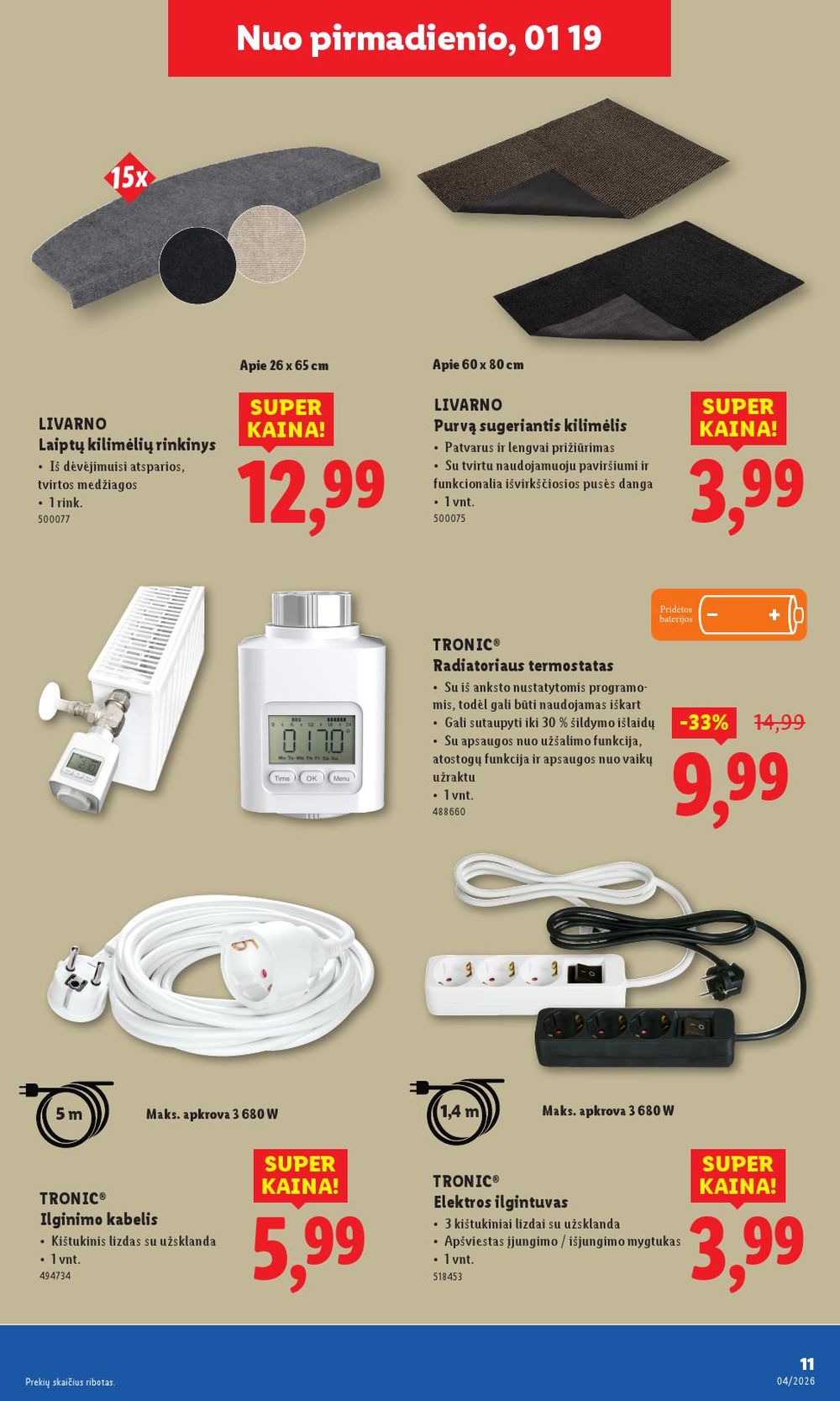 LIDL - Ne maisto prekių pasiūlymai (2026 01 19 - 2026 01 25) | 11