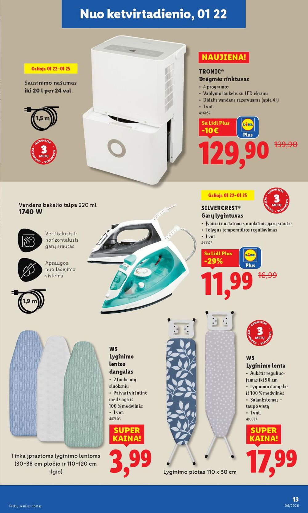 LIDL - Ne maisto prekių pasiūlymai (2026 01 19 - 2026 01 25) | 13