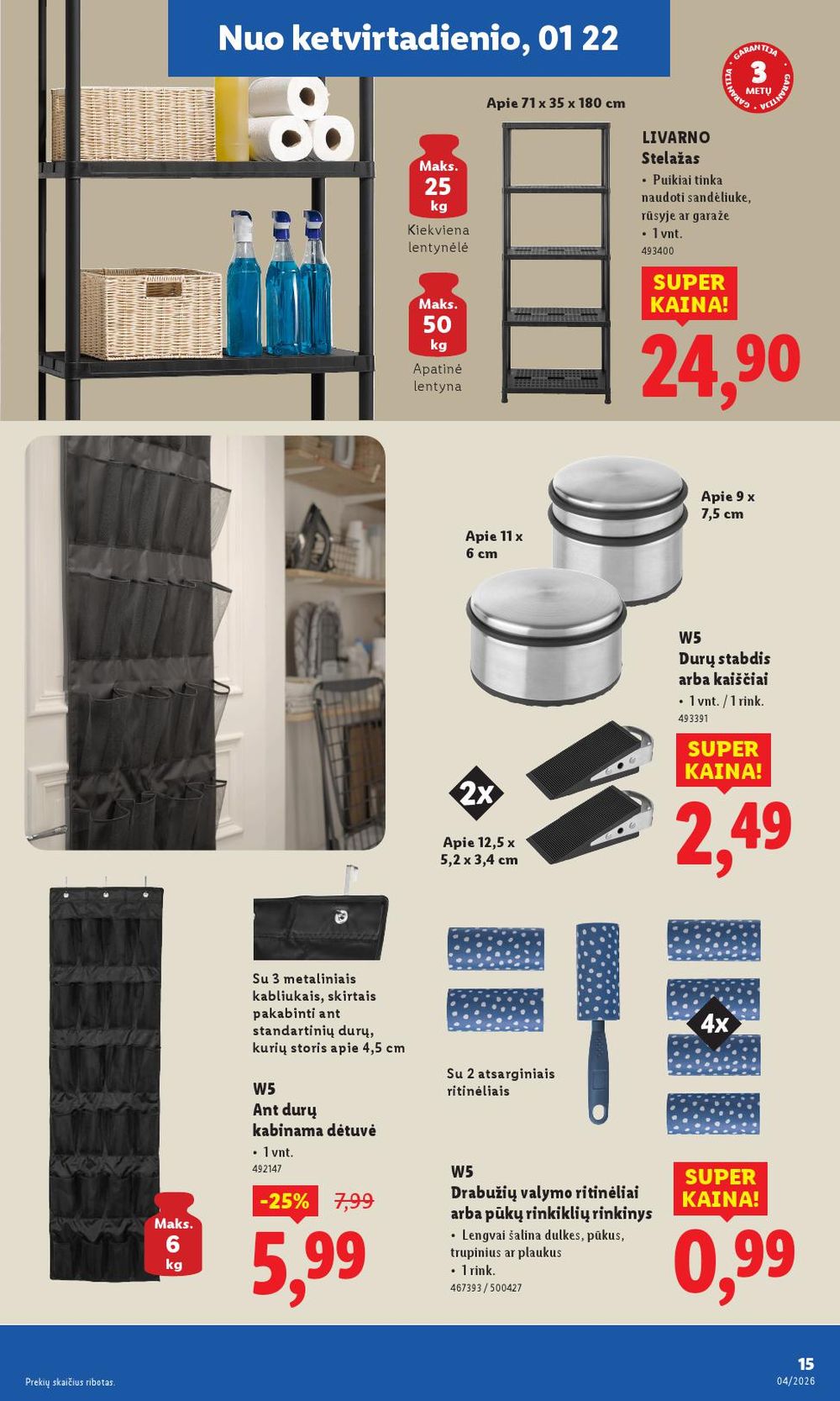 LIDL - Ne maisto prekių pasiūlymai (2026 01 19 - 2026 01 25) | 15