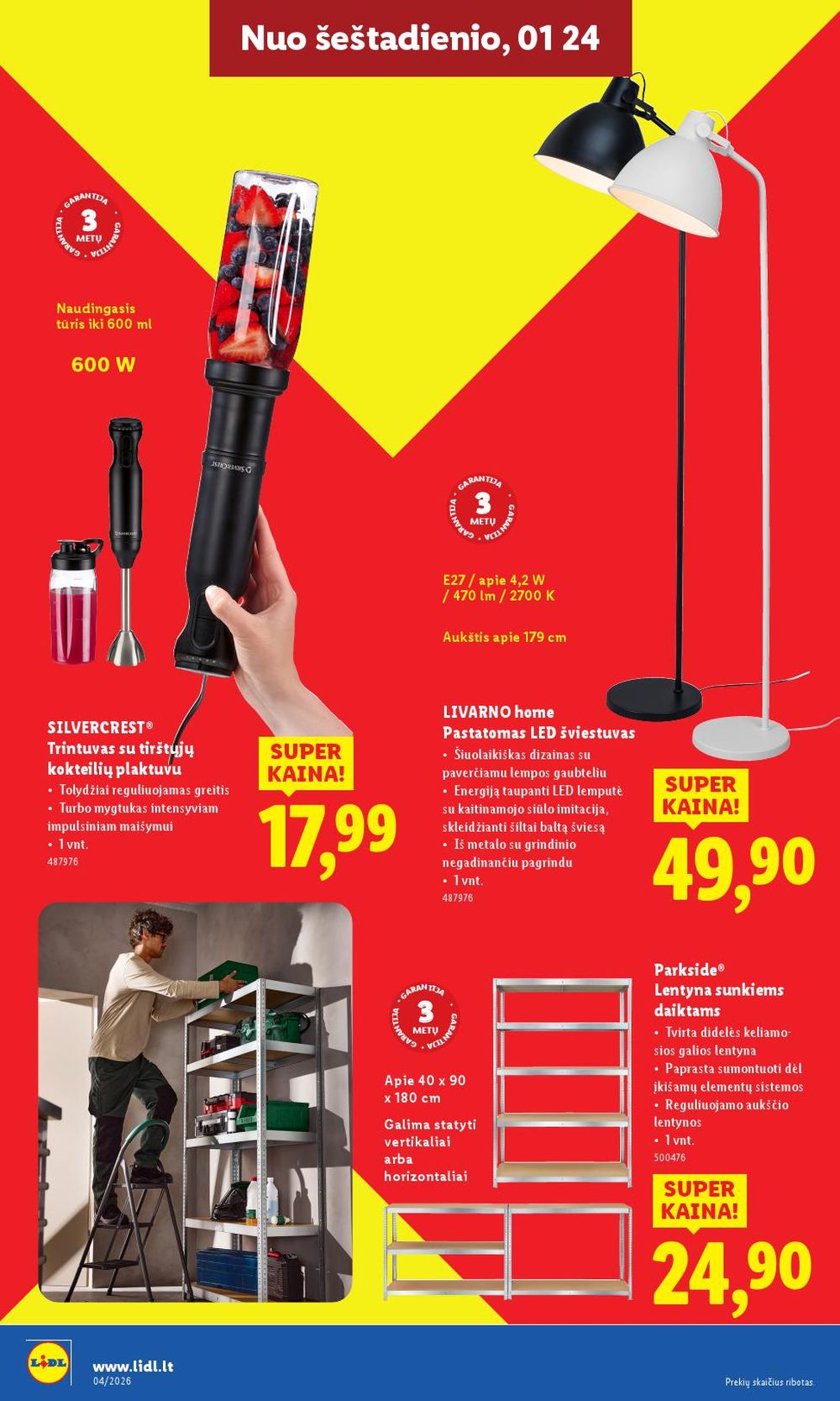 LIDL - Ne maisto prekių pasiūlymai (2026 01 19 - 2026 01 25) | 28