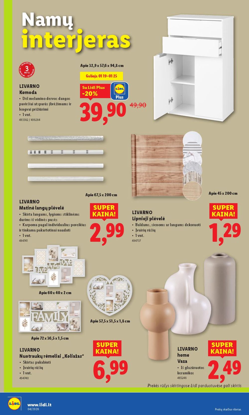 LIDL - Ne maisto prekių pasiūlymai (2026 01 19 - 2026 01 25) | 10